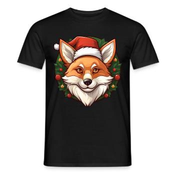 Fuchs Weihnachten - Männer T-Shirt - Schwarz - Vorne - AI Model Male 178 light (178cm)