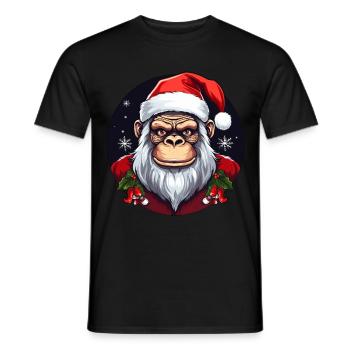 Affen Weihnachten - Männer T-Shirt - Schwarz - Vorne - AI Model Male 178 light (178cm)