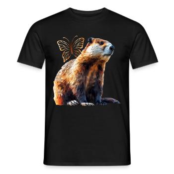 Castor - T-shirt homme - noir - Devant - AI Model Male 178 light (178cm)