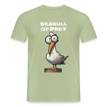 Cadeau drôle de hors-la-loi Mouette de proie - T-shirt homme - vert sauge - Devant - AI Model Male 178 light (178cm)