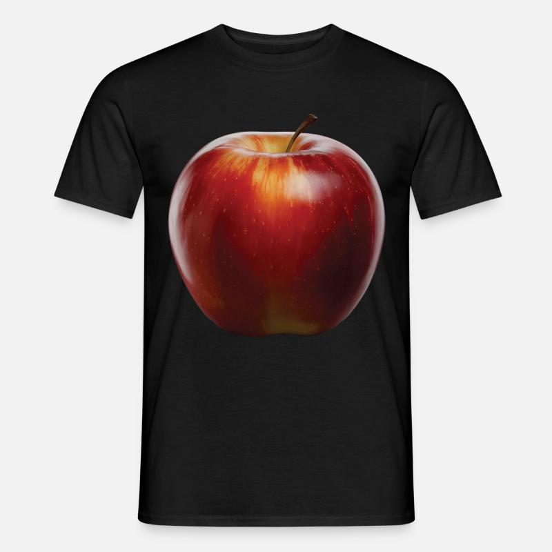 Apfel Frucht Geschenk - Männer T-Shirt - Schwarz