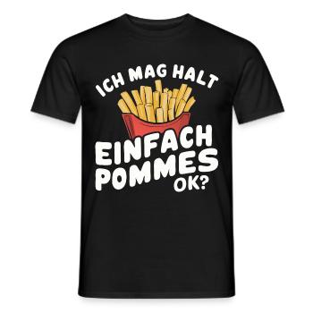 Français frites, frites, restauration rapide - T-shirt homme - noir - Devant - AI Model Male 178 light (178cm)