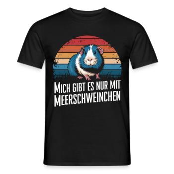 Meerschweinchen Kurzhaar Langhaar Crested Hunde - Männer T-Shirt - Schwarz - Vorne - AI Model Male 178 light (178cm)
