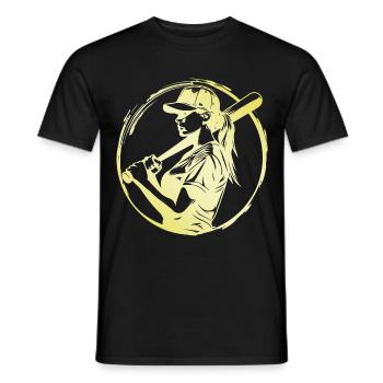 Baseball Woman - Men's T-Shirt - black - Front - AI Model Male 178 light (178cm)