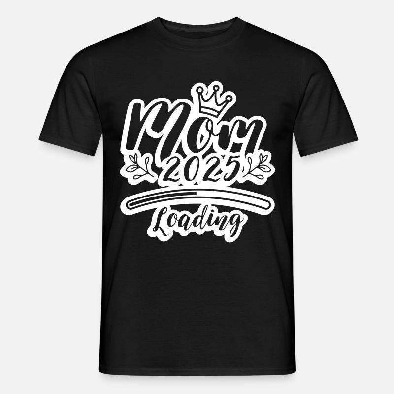 Mama 2025 Loading Mom - Männer T-Shirt - Schwarz