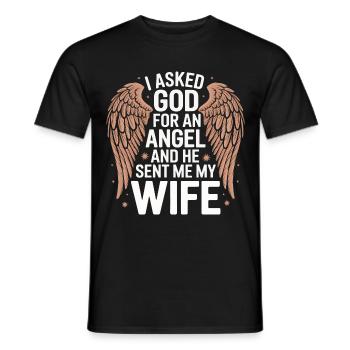 Woman Wife Partner Family Married - Men's T-Shirt - black - Front - AI Model Male 178 light (178cm)