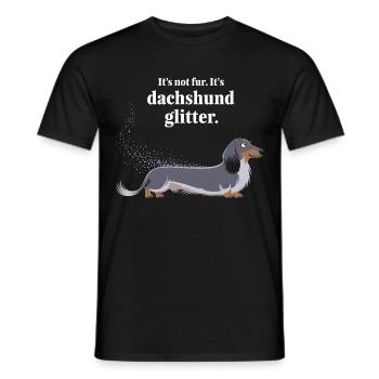 Teckel paillettes drôle chien design - T-shirt homme - noir - Devant - AI Model Male 178 light (178cm)