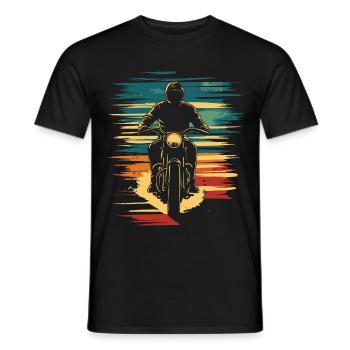 Motorcycle motorcyclist classic vintage - Men's T-Shirt - black - Front - AI Model Male 178 light (178cm)
