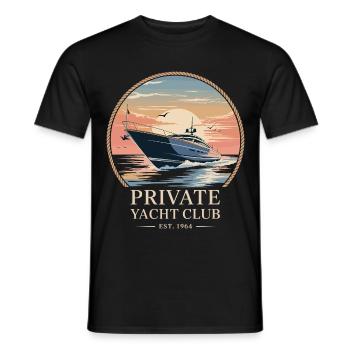 Private Yacht Club - Men's T-Shirt - black - Front - AI Model Male 178 light (178cm)