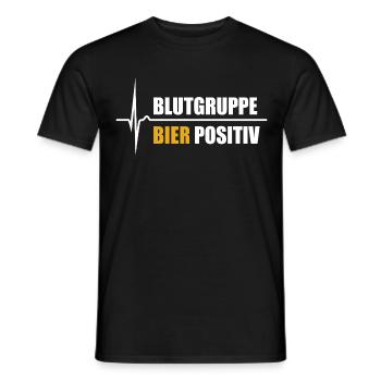 Blutgruppe Bier Positiv - da steigt dein Puls - Männer T-Shirt - Schwarz - Vorne - AI Model Male 178 light (178cm)