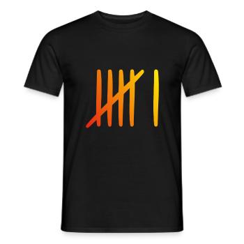 6 anniversaire Liste-barres - 6 ans - T-shirt homme - noir - Devant - AI Model Male 178 light (178cm)