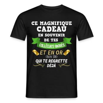 Humour Collègue Départ En Retraite - T-shirt homme - noir - Devant - AI Model Male 178 light (178cm)