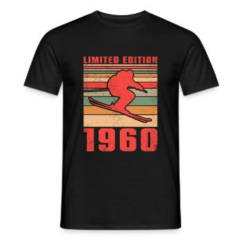 Ski Biathlon Skifahrer Skifahrerin Geburtstag 1960 - Männer T-Shirt - Schwarz - Vorne - AI Model Male 178 light (178cm)