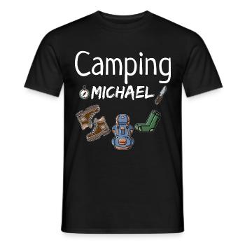 Camping Michael Camper Geschenk - Männer T-Shirt - Schwarz - Vorne - AI Model Male 178 light (178cm)