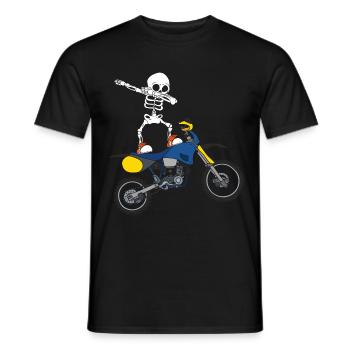 Dabbing Skeleton Motocross Motocycliste Motard - T-shirt homme - noir - Devant - AI Model Male 178 light (178cm)