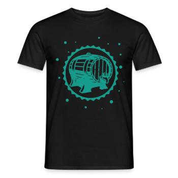 Beer - Beer / Beer Mug Wine Barrel - Men's T-Shirt - black - Front - AI Model Male 178 light (178cm)
