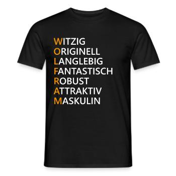 Wolfram Name Geschenk - Männer T-Shirt - Schwarz - Vorne - AI Model Male 178 light (178cm)