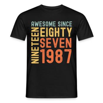 Awesome since 1987 Geburtstag Geschenk Jahreszahl - Männer T-Shirt - Schwarz - Vorne - AI Model Male 178 light (178cm)