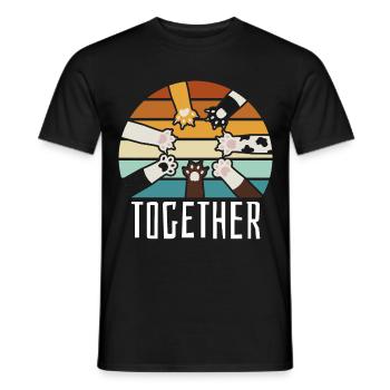 Chats rétro drôles - T-shirt homme - noir - Devant - AI Model Male 178 light (178cm)