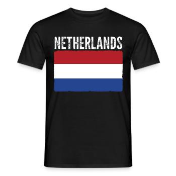 Pays-Bas Flag Hollande - T-shirt homme - noir - Devant - AI Model Male 178 light (178cm)