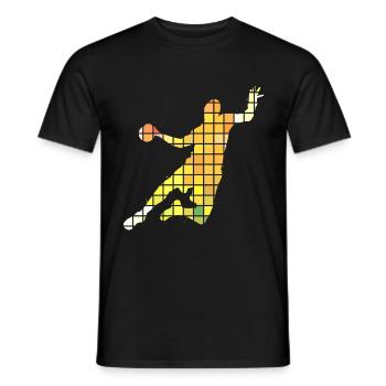 Handball Handball Joueur Handball Pixel Coloré - T-shirt homme - noir - Devant - AI Model Male 178 light (178cm)