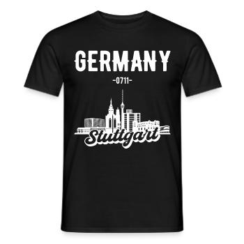 Stuttgart Deutschland Skyline Geschenk - Männer T-Shirt - Schwarz - Vorne - AI Model Male 178 light (178cm)