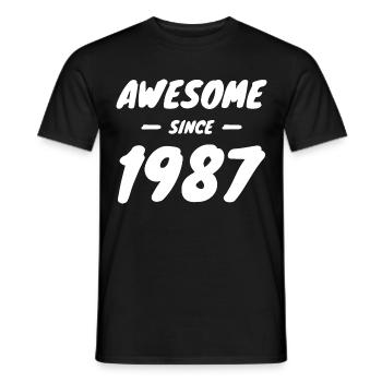 1987 Geburtsjahr Awesome Since 1987 Geschenkidee - Männer T-Shirt - Schwarz - Vorne - AI Model Male 178 light (178cm)