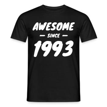 1993 Geburtsjahr Awesome Since 1993 Geschenkidee - Männer T-Shirt - Schwarz - Vorne - AI Model Male 178 light (178cm)