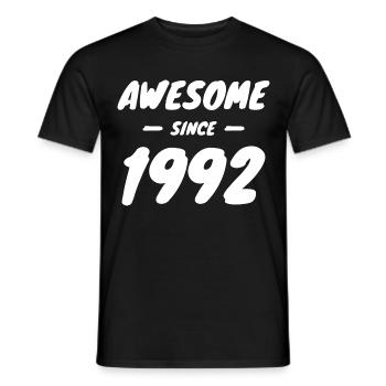 1992 Geburtsjahr Awesome Since 1992 Geschenkidee - Männer T-Shirt - Schwarz - Vorne - AI Model Male 178 light (178cm)