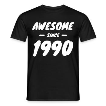 1990 Year of birth Awesome Since 1990 Gift idea - Men's T-Shirt - black - Front - AI Model Male 178 light (178cm)