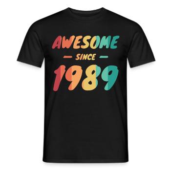 Awesome Since 1989 Geschenkidee Vintage - Männer T-Shirt - Schwarz - Vorne - AI Model Male 178 light (178cm)