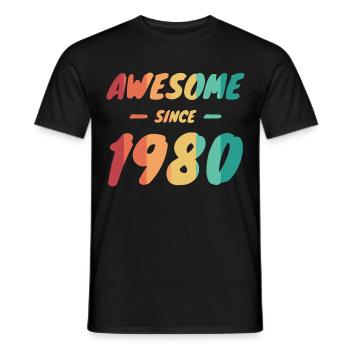 Awesome Since 1980 Geschenkidee Vintage - Männer T-Shirt - Schwarz - Vorne - AI Model Male 178 light (178cm)