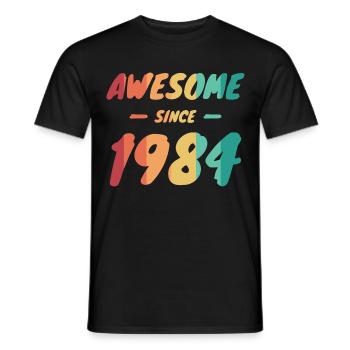 Awesome Since 1984 Geschenkidee Vintage - Männer T-Shirt - Schwarz - Vorne - AI Model Male 178 light (178cm)