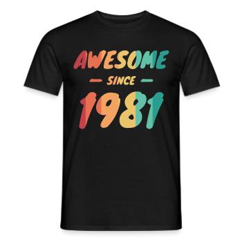 Awesome Since 1981 Geschenkidee Vintage - Männer T-Shirt - Schwarz - Vorne - AI Model Male 178 light (178cm)