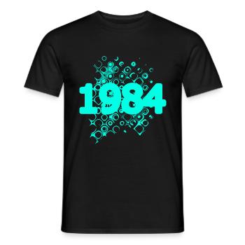 Jahr 1984 - Männer T-Shirt - Schwarz - Vorne - AI Model Male 178 light (178cm)