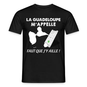 Ile de la Guadeloupe portable Citation Antilles - T-shirt homme - noir - Devant - AI Model Male 178 light (178cm)