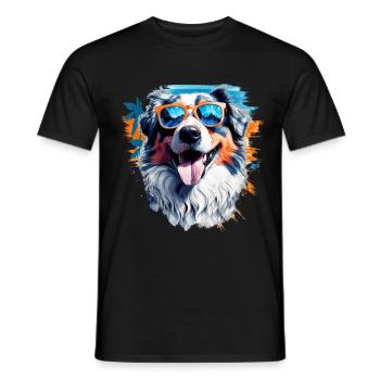 Australischer Schäferhund - Männer T-Shirt - Schwarz - Vorne - AI Model Male 178 light (178cm)