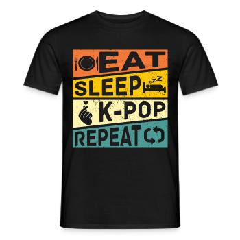 Eat Sleep K Pop Repeat Retro K Pop - Men's T-Shirt - black - Front - AI Model Male 178 light (178cm)