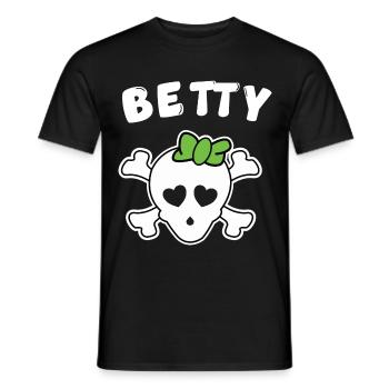 Piratin Betty Design für Mädchen und Frauen - Männer T-Shirt - Schwarz - Vorne - AI Model Male 178 light (178cm)