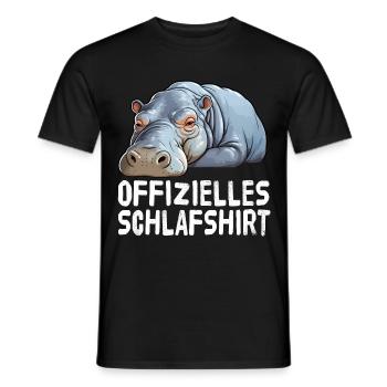 Offizieles Schlafshirt Nilpferd - Männer T-Shirt - Schwarz - Vorne - AI Model Male 178 light (178cm)