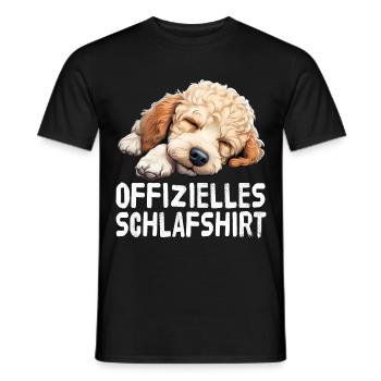 Chemise de sommeil officielle Caniche - T-shirt homme - noir - Devant - AI Model Male 178 light (178cm)