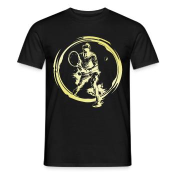 Tennis Spieler - Männer T-Shirt - Schwarz - Vorne - AI Model Male 178 light (178cm)