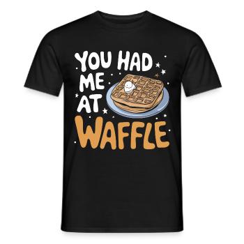 Gaufres Bonbons pour le petit-déjeuner - T-shirt homme - noir - Devant - AI Model Male 178 light (178cm)