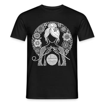 Crochet Design – Creative Art for Needlework Fans - Men's T-Shirt - black - Front - AI Model Male 178 light (178cm)