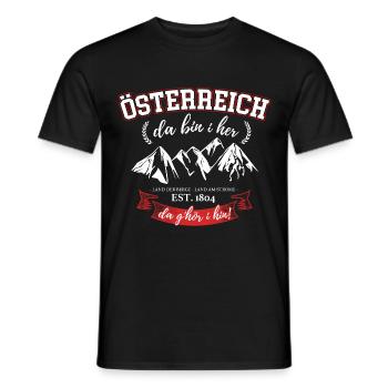 Österreich – Stolz auf die Heimat der Berge - Männer T-Shirt - Schwarz - Vorne - AI Model Male 178 light (178cm)