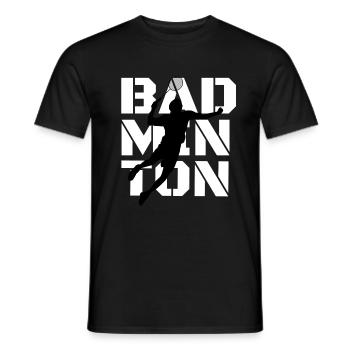 Badminton - Männer T-Shirt - Schwarz - Vorne - AI Model Male 178 light (178cm)