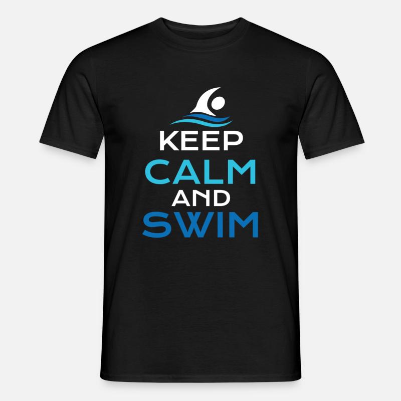 Schwimmen - Männer T-Shirt - Schwarz