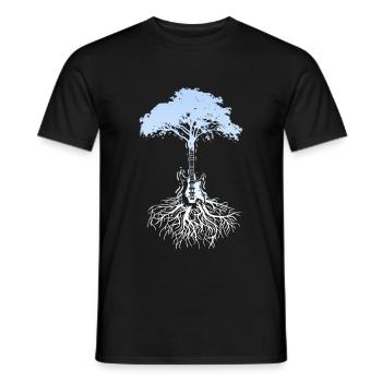 Arbre bois guitare guitare guitariste cadeau musicien - T-shirt homme - noir - Devant - AI Model Male 178 light (178cm)