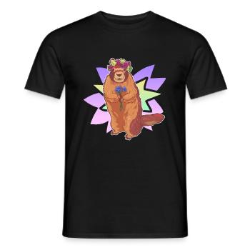 Guirlande De Gentiane Fleurs Couronne Alm Alpes Cadeau - T-shirt homme - noir - Devant - AI Model Male 178 light (178cm)