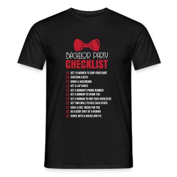 Bachelor check-list - T-shirt homme - noir - Devant - AI Model Male 178 light (178cm)
